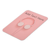 Roze hoofdtelefoon met draden magneet (Linkerzijde)