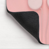 Roze hoofdtelefoon met draden muismat (Hoek)