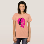 Roze hoofdtelefoon t-shirt (Voorkant volledig)