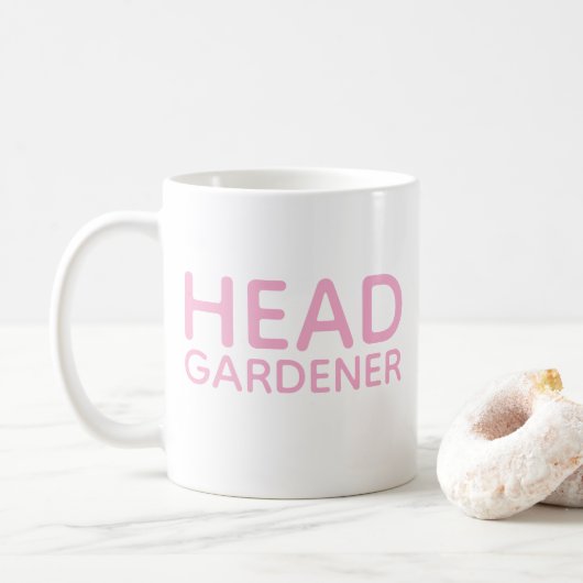 Roze Hoofdtuinier koffiemok (Met donut)