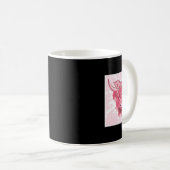 Roze hoog-Koe aardbeien esthetische kattekerkern Koffiemok (Voorkant rechts)