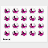 Roze hooggehakte schoenstickers ronde sticker (Vel)