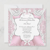  roze hooghals prinses Quinceanera 15th Kaart (Achterkant)