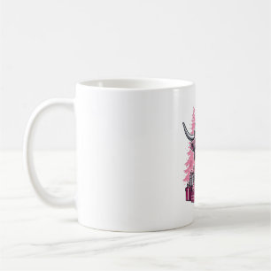 Roze Hoogland Koe Kerstcadeaus Vintage Kunst_1 Koffiemok