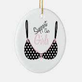 Roze Hope Awareness Ribbon Bra Keramisch Ornament (Rechts)