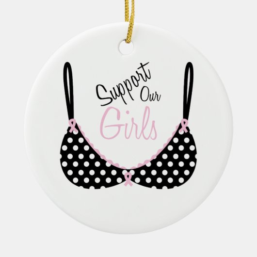 Roze Hope Awareness Ribbon Bra Keramisch Ornament (Voorkant)