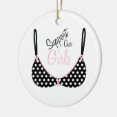Roze Hope Awareness Ribbon Bra Keramisch Ornament (Links)