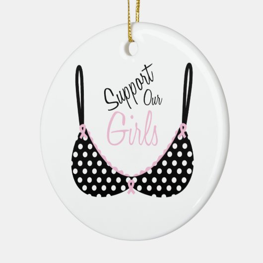 Roze Hope Awareness Ribbon Bra Keramisch Ornament (Links)