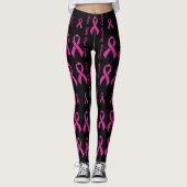 Roze Hope Faith Sterke Courage... Borstkanker Leggings (Voorkant)