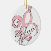 Roze Hope Fleur de Lis Round Ornament (Rechts)