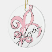 Roze Hope Fleur de Lis Round Ornament (Links)