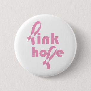Roze Hope Ribbon Ronde Button 5,7 Cm