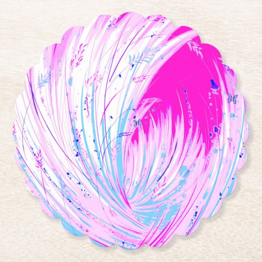 roze horizon kartonnen onderzetters (Voorkant)