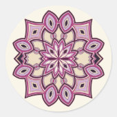 Roze Horizon Ronde Sticker (Voorkant)