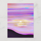 Roze horizons | Waterverf Sunset Painted Briefkaar Briefkaart (Voorkant)