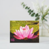 Roze horizontale Briefkaart Lotus (Staand voorkant)
