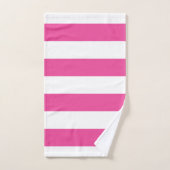 Roze horizontale strepen bad handdoek (Handdoek)