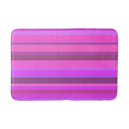 Roze horizontale strepen badmat (Voorkant)
