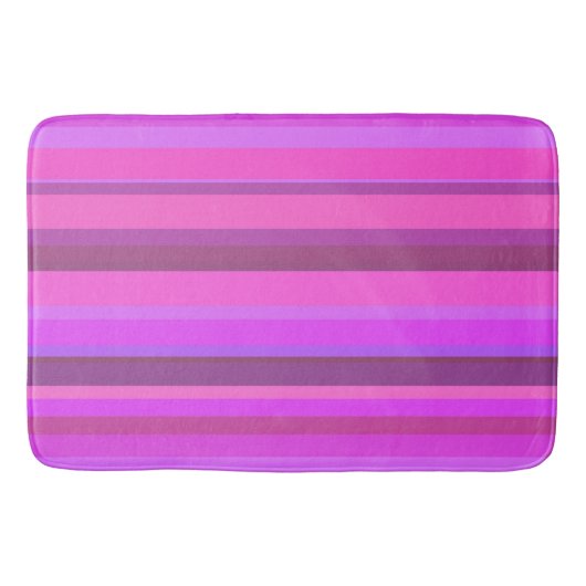 Roze horizontale strepen badmat (Voorkant)