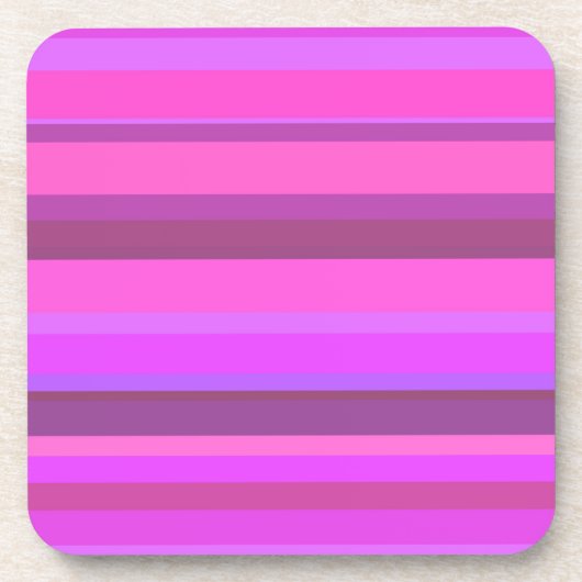 Roze horizontale strepen bier onderzetter (Voorkant)