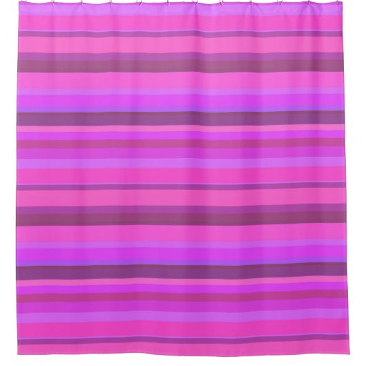 Roze horizontale strepen douchegordijn (Voorkant)
