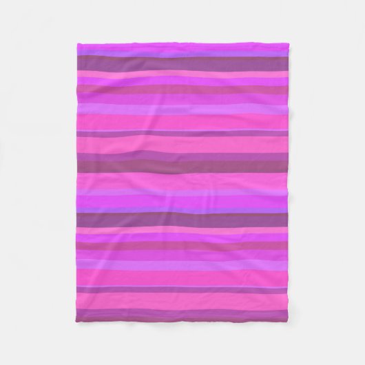Roze horizontale strepen fleece deken (Voorkant)