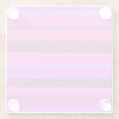 Roze horizontale strepen glazen onderzetter (Achterkant)