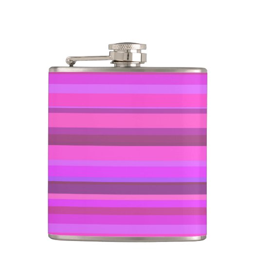 Roze horizontale strepen heupfles (Voorkant)