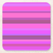 Roze horizontale strepen kartonnen onderzetters (Voorkant)