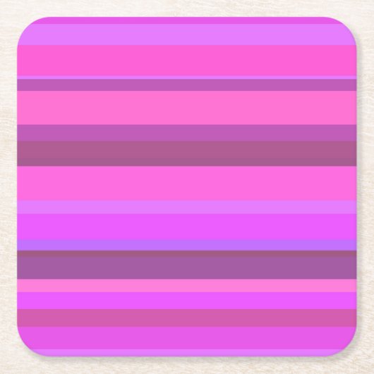 Roze horizontale strepen kartonnen onderzetters (Voorkant)