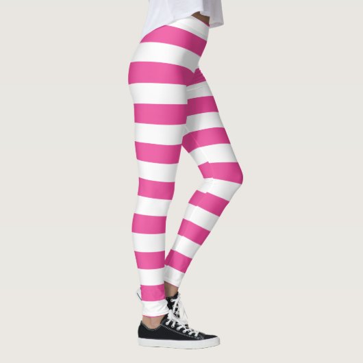 Roze horizontale strepen leggings (Rechts)