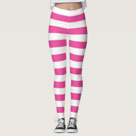 Roze horizontale strepen leggings