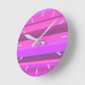 Roze horizontale strepen ronde klok (Hoek)