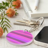 Roze horizontale strepen sleutelhanger (Voorkant Rechts)