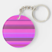 Roze horizontale strepen sleutelhanger (Achterkant)