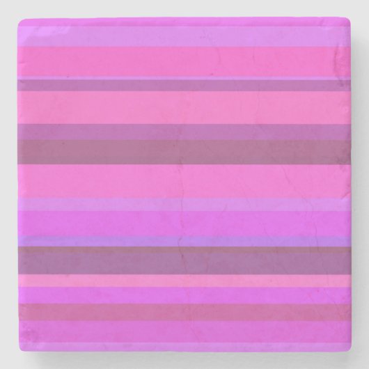 Roze horizontale strepen stenen onderzetter (Voorkant)