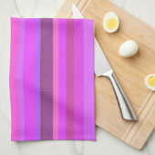 Roze horizontale strepen theedoek (Quarter Fold)