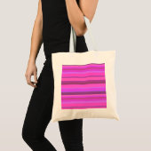 Roze horizontale strepen tote bag (Voorkant (product))
