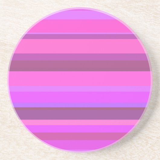 Roze horizontale strepen zandsteen onderzetter (Voorkant)
