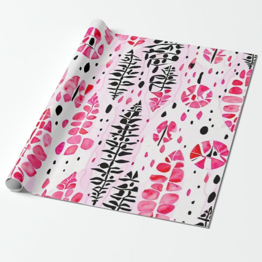 Roze horizonten: Indiaanse patronen Cadeaupapier (Uitgerold)