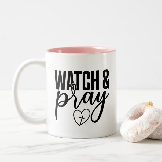  Roze Horloge & Bid Koffie Mok (Met donut)