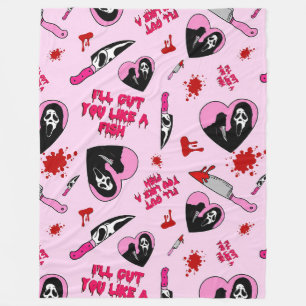 Roze Horror Slasher Patroon Enge Valentijn Kni Fleece Deken