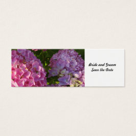 Roze Hortensia Bewaar de Datum Mini Visitekaartjes