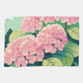 Roze Hortensia Bloem Botanisch Theedoek (Horizontaal)