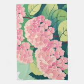 Roze Hortensia Bloem Botanisch Theedoek (Verticaal)