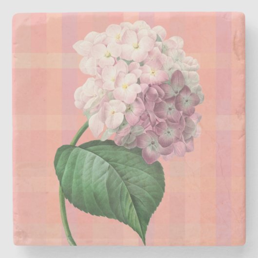 Roze Hortensia Bloem Kunst Onderzetter (Voorkant)