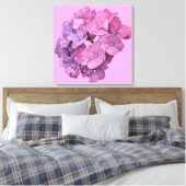 roze hortensia bloem modern floral minimal canvas afdruk (Insitu (Slaapkamer))