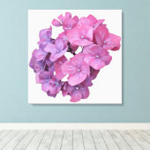  roze hortensia bloem modern floral minimal canvas afdruk (Insitu (Houten vloer))