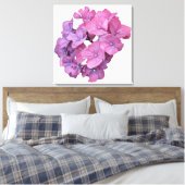  roze hortensia bloem modern floral minimal canvas afdruk (Insitu (Slaapkamer))