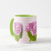 Roze Hortensia Bloem Mok (Voorkant links)